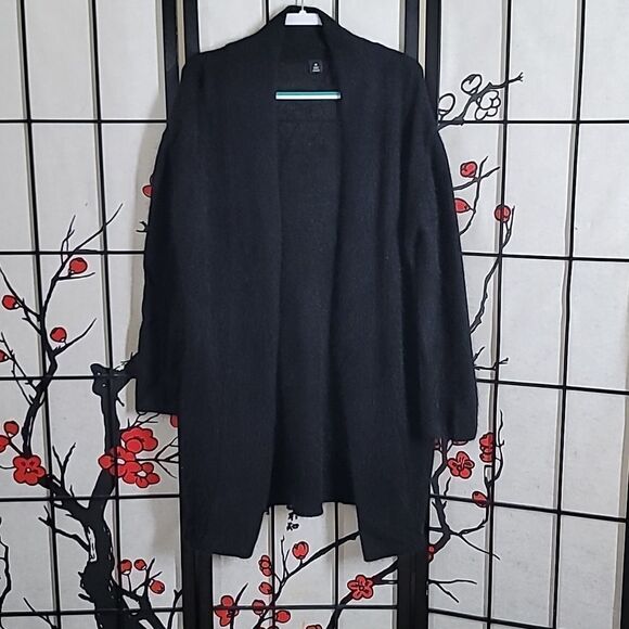Osklen Black  Mid Length Angora Blend Open Front Cardigan - Picture 1 of 7